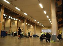 Improvisierte Pausenhalle. Hier geht's zur Großansicht...